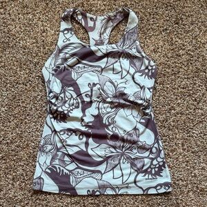 Patagonia Women's Tank Top with Purple Floral Design